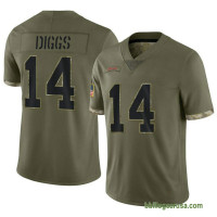 Mens Buffalo Bills Stefon Diggs Olive Authentic 2022 Salute To Service Bb204 Jersey B658